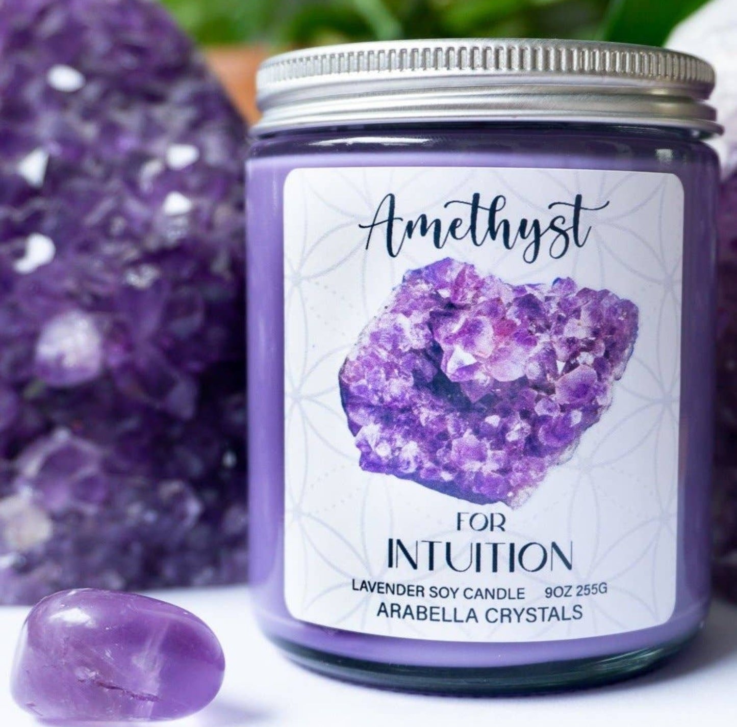 Amethyst Crystal Candle Jar